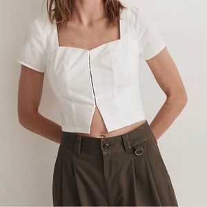 Madewell Poplin Hook-Front Top NWT Size 8
